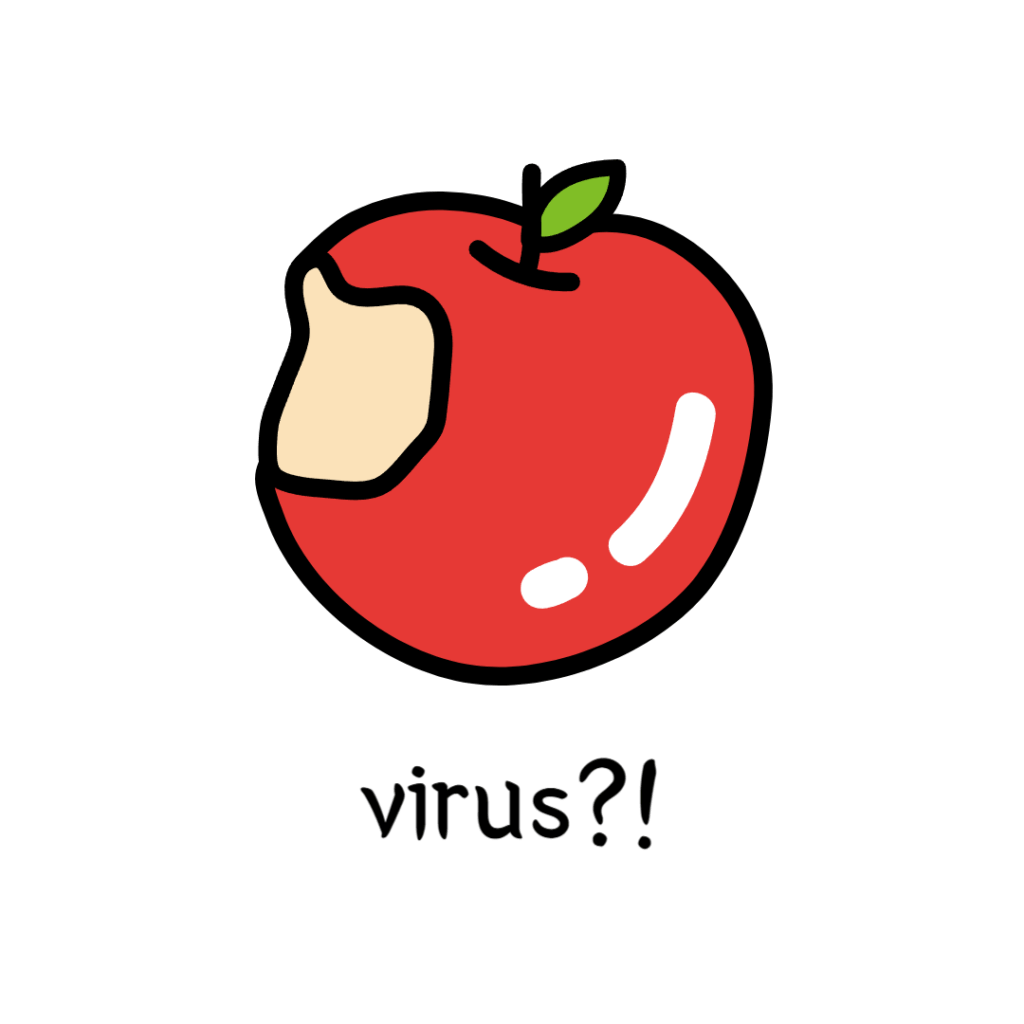 물에 씻은 과일이 바이러스 덩어리라는 이미지
